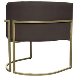 Kit 2 Poltronas Decorativa Recepção Luna Suede Cores Base de Ferro Champagne - 7