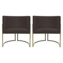 Ver imagem 1 de Kit 2 Poltronas Decorativa Recepção Luna Suede Cores Base de Ferro Champagne