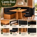 Ver imagem 6 de Conjunto Canto Alemão com Baú Mesa 120cm e 2 Cadeiras Estofadas 120x77,5x80cm