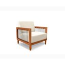 Ver imagem 1 de Poltrona Decorativa Betina Sala de Estar Recepção Escritório Linho: Rustico Natural
