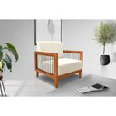 Ver imagem 2 de Poltrona Decorativa Betina Sala de Estar Recepção Escritório Linho: Rustico Natural