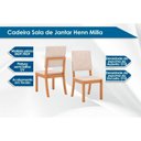 Ver imagem 2 de Sala de Jantar Completa Orus C/ Tampo Madeirado 120x80cm e 4 Cadeiras Milla Nature/off White - Linho