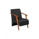 Ver imagem 1 de Poltrona Venus 1 Lugar Braço Madeira Maciça Tecido Suede Unidecor Preto