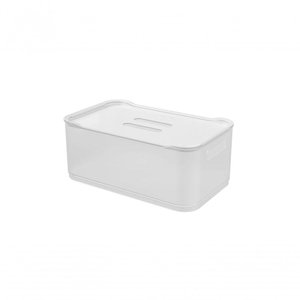 Cesta Grande com Tampa Natural Fit Coza 30,5 X 18,5 X 12,4cm Natural Coza