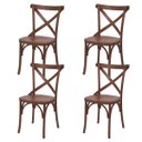 Ver imagem 1 de Kit 4 Cadeira De Jantar Katrina X Espanha Madeira Maciça Assento Anatômico - Pinhão
