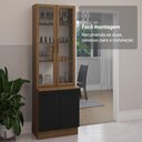 Ver imagem 7 de Kit Balcão + Cristaleira 70cm Rustic/preto Agata Madesa 01