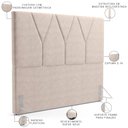 Ver imagem 3 de Cabeceira Cama Box Casal King 195 cm Aurora W01 Suede Bege - Lyam Decor