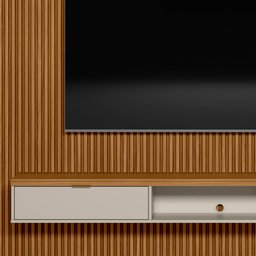 Bancada Suspensa Rack para Sala 218cm Prime L06 Nature/Off White - Mpozenato - 3