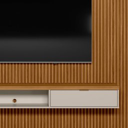 Bancada Suspensa Rack para Sala 218cm Prime L06 Nature/Off White - Mpozenato - 5