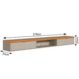 Bancada Suspensa Rack para Sala 218cm Prime L06 Nature/Off White - Mpozenato - 4 Bancada Suspensa Rack para Sala 218cm Prime L06 Nature/Off White - Mpozenato - 4