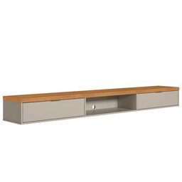 Bancada Suspensa Rack para Sala 218cm Prime L06 Nature/Off White - Mpozenato - 2