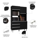 Ver imagem 4 de Armário de Cozinha Compacta 120cm 4 Portas Livia Preto - AJL Móveis