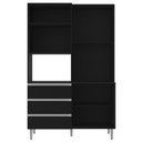 Ver imagem 6 de Armário de Cozinha Compacta 120cm 4 Portas Livia Preto - AJL Móveis