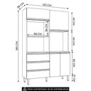 Ver imagem 5 de Armário de Cozinha Compacta 120cm 4 Portas Livia Preto - AJL Móveis
