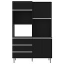 Ver imagem 7 de Armário de Cozinha Compacta 120cm 4 Portas Livia Preto - AJL Móveis