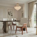Ver imagem 2 de Cadeira de Jantar Lumatê Decor Milão - 1 Unidade Liso Marrom-Escuro Branco