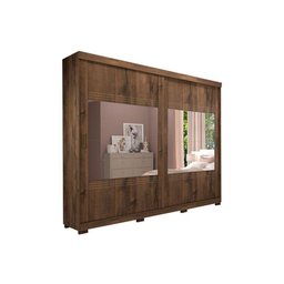 Guarda Roupa Casal 2 Portas de Correr e 4 Gavetas ec/ 2 Espelhos e Pés Blumenau Cacau - Panan - 4