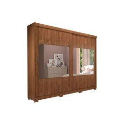 Guarda Roupa Casal 2 Portas de Correr e 4 Gavetas ec/ 2 Espelhos e Pés Blumenau Cacau - Panan - 5