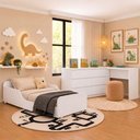Ver imagem 2 de Kit Cama Infantil Montessoriana com Escrivaninha e Colchão Incluso Dino Multimóveis MP4820 Branco