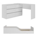 Ver imagem 4 de Kit Cama Infantil Montessoriana com Escrivaninha e Colchão Incluso Dino Multimóveis MP4820 Branco