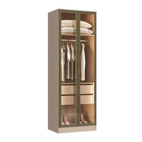Guarda Roupa Modulado 2 Portas Reflecta Requinte 100% MDF