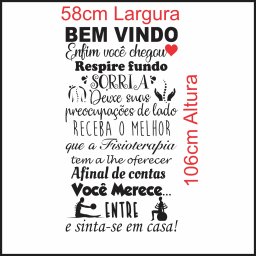 Adesivo de Parede Decorativo Frase Motivacional Bem Vindo Fisioterapia - 3