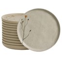 Ver imagem 1 de Jogo Mesa Posta 12 Pratos Rasos 27cm Cerâmica Decorada Bio Campestre Porto Brasil