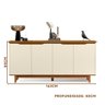 Aparador para Sala de Jantar 4 Portas Off White Freijó Flex Flandres Shop Jm - 3