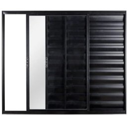 Janela de Alumínio Veneziana 3 Folhas Sem Grade Anchieta Esquadrias 100 x 150cm - 1