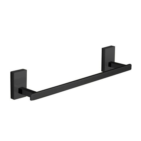 Porta Toalha de Banho Barra 30cm Black Matte Preto Fosco V-2689-H