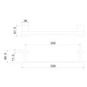 Ver imagem 2 de Porta Toalha de Banho Barra 30cm Black Matte Preto Fosco V-2689-H