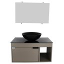 Ver imagem 2 de Gabinete Armário Banheiro 60cm Cuba Redonda Preta