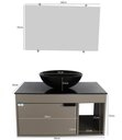 Ver imagem 5 de Gabinete Armário Banheiro 60cm Cuba Redonda Preta