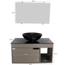 Ver imagem 5 de Gabinete Armário Banheiro 60cm Cuba Redonda Preta