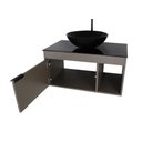 Ver imagem 3 de Gabinete Armário Banheiro 60cm Cuba Redonda Preta