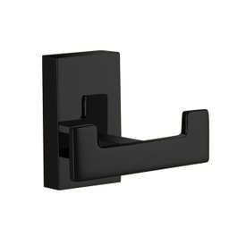 Cabide Duplo Para Toalha De Rosto E Banho Black Matte Preto Fosco V-2680-H - 1