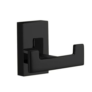 Cabide Duplo Para Toalha De Rosto E Banho Black Matte Preto Fosco V-2680-H