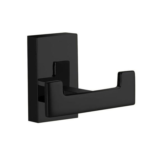 Cabide Duplo Para Toalha De Rosto E Banho Black Matte Preto Fosco V-2680-H