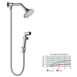 Ducha Chuveiro com Desviador Metal Cromado para Uso Aquecedor - 3