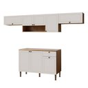Ver imagem 2 de Cozinha Compacta Essência Frizz 8 Portas 1 Gaveta 100% Mdf Cm0116 Cinamomo Fosco/branco - Genialflex