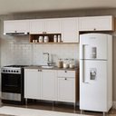 Ver imagem 1 de Cozinha Compacta Essência Frizz 8 Portas 1 Gaveta 100% Mdf Cm0116 Cinamomo Fosco/branco - Genialflex
