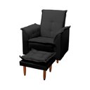 Ver imagem 4 de Poltrona da Vovó e Puff Luna Suede Preto Pés Palito Tana Decor Newbelle Decor