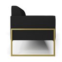 Ver imagem 4 de Sofá Namoradeira Base Industrial Alta Dourado Marisa Linho Preto A79 D03 - D’Rossi