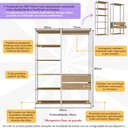 Ver imagem 3 de Armário Multiuso de Lavanderia Modulado 135cm 2 Peças Multimóveis Mp5058 Branco/madeirado