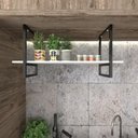 Ver imagem 3 de Prateleira Suspensa para Cozinha - Aço Branco - Nichos Decorativos