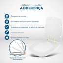 Ver imagem 5 de Assento Sanitário com Amortecedor Clean Branco para Vaso Deca com Ferragem Dourada