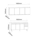 Ver imagem 2 de Cozinha Compacta Lorena 160cm 8 Portas 2 Gavetas com Tampo Branco Maderatto Móveis