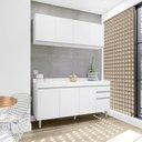Ver imagem 1 de Cozinha Compacta Lorena 160cm 8 Portas 2 Gavetas com Tampo Branco Maderatto Móveis