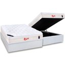 Ver imagem 1 de Cama Box Baú Casal: Colchão Molas Ensacadas Castor Pocket Gold Star Vitagel + Base CRC Courano White