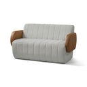 Ver imagem 4 de Sofá 2 Lugares Decorativo 148cm Túlio Sintético Pu e Bouclê K01 - D’Rossi